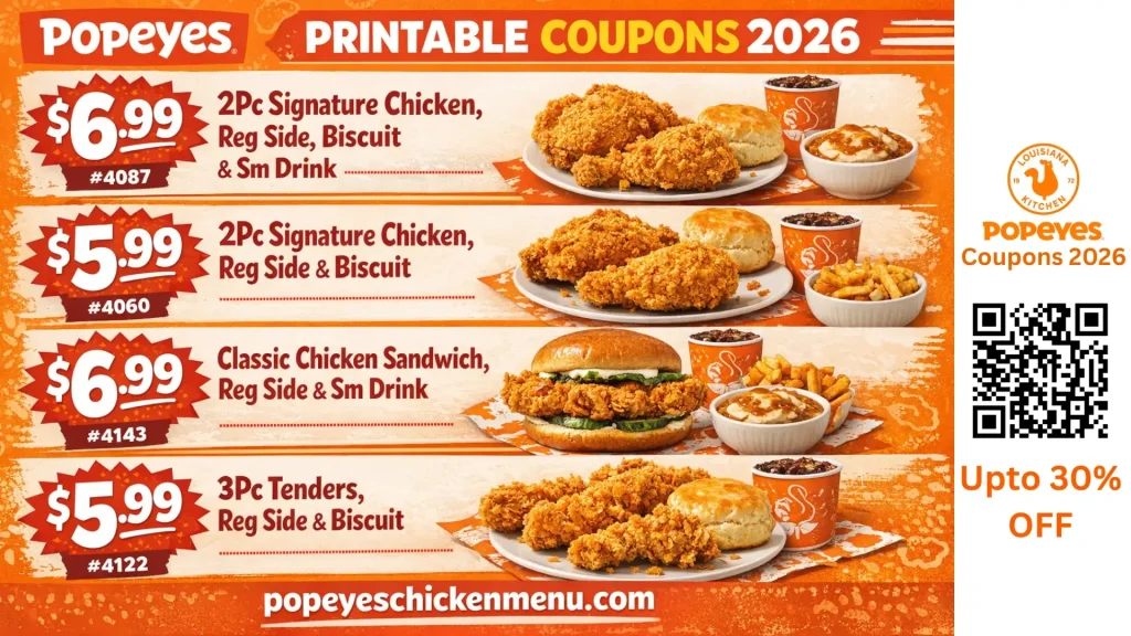 Popeyes Printable Coupons & Deals 2026